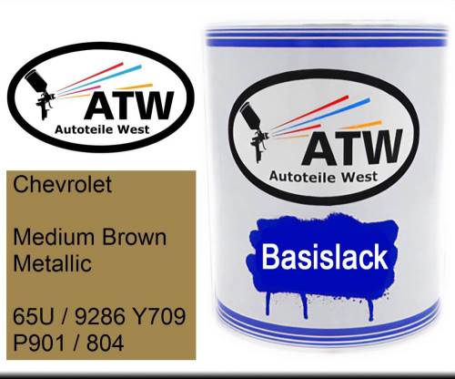 Chevrolet, Medium Brown Metallic, 65U / 9286 Y709 P901 / 804: 1L Lackdose, von ATW Autoteile West.